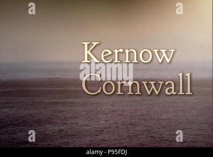 (Langue cornique Kernow) sur une affiche dans une exposition à Cornwall, Cornwall, Angleterre, RU concept Banque D'Images