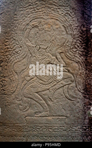 Prasat (temple Bayon Bayon) est richement décorée à l'intérieur du temple Khmer Angkor Thom, au Cambodge. C'était la capitale de l'empire Khmer. Banque D'Images