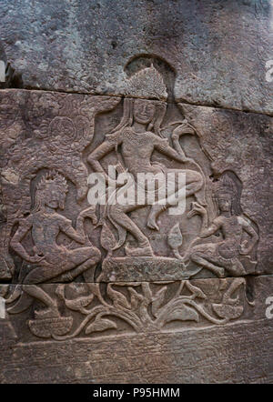 Prasat (temple Bayon Bayon) est richement décorée à l'intérieur du temple Khmer Angkor Thom, au Cambodge. C'était la capitale de l'empire Khmer. Banque D'Images