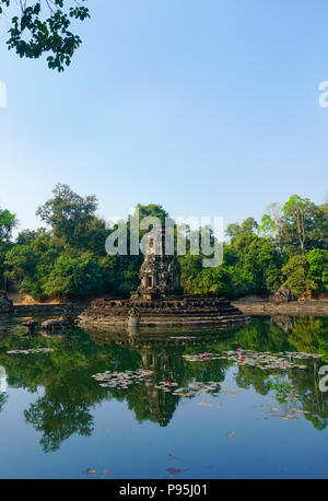 Neak Pean temple à Angkor, Siem Reap, Cambodge Banque D'Images