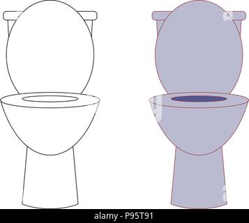 Toilettes et Contour. Vector illustration. isolé sur fond blanc. Illustration de Vecteur