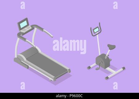 Appareils d'entraînement isométrique poly bas Illustration de Vecteur