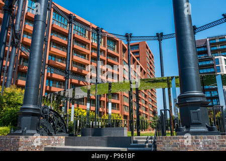 Gasholder,parc,à côté de Regents Canal,,Kings Cross St Pancras London,UK, Banque D'Images