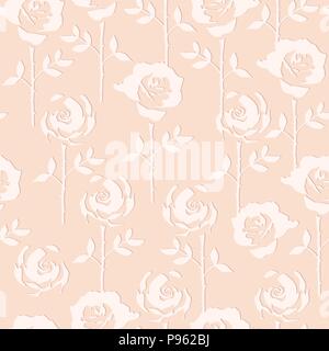 Motif en relief transparent vecteur avec fleurs rose floral background. Illustration de Vecteur