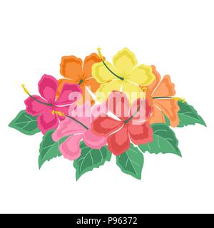 Fleurs d'illustration vectorielle. Arrière-plan avec des fleurs tropicales Illustration de Vecteur