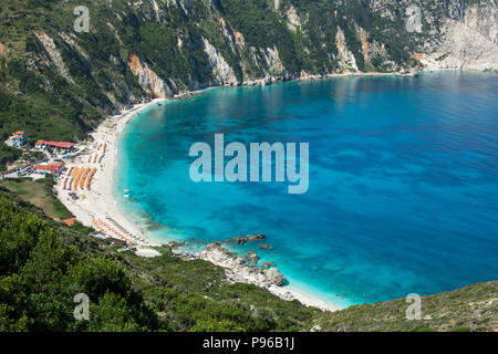 Plage de Petani, Céphalonie Céphalonie (île), Grèce Banque D'Images