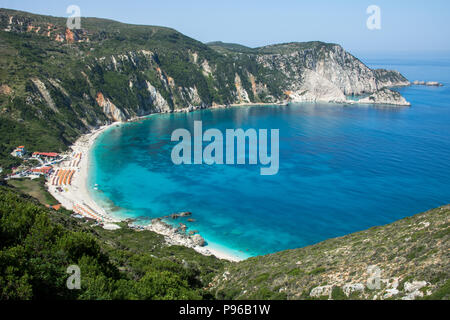 Plage de Petani, Céphalonie Céphalonie (île), Grèce Banque D'Images