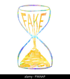 Icône de l'abstrait. Fake news, le canular concept. Illustration sur fond blanc Banque D'Images
