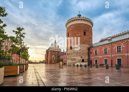 La tour château roman - l'un des plus anciens édifices de Lublin, Pologne Banque D'Images