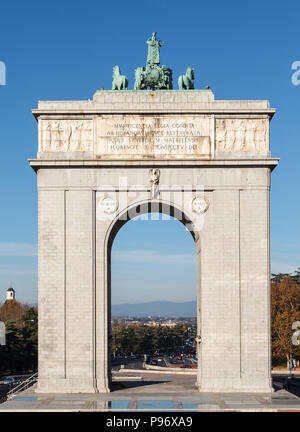 Le passage de la victoire de Madrid (Arco de la Victoria ou Porte de Moncloa). Madrid, Espagne Banque D'Images