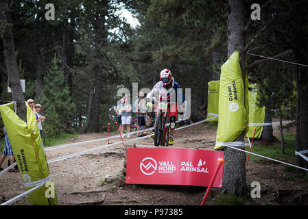 14 DE JULIO DE 2019 FR VALLNORD, LA MASSANA, ANDORRE. La COPA DEL MUNDO DE UCI VTT downhill 2019 Banque D'Images