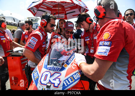 Sachsenring, Hohenstein-Ernstthal, Allemagne. 15 juillet, 2018. Le Grand Prix Moto d'Allemagne, RaceDay ; Andrea Dovizioso (Ducati) Credit : Action Plus Sport/Alamy Live News Banque D'Images