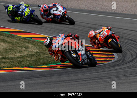 Sachsenring, Hohenstein-Ernstthal, Allemagne. 15 juillet, 2018. Le Grand Prix Moto d'Allemagne, RaceDay ; Jorge Lorenzo (Ducati) Credit : Action Plus Sport/Alamy Live News Banque D'Images