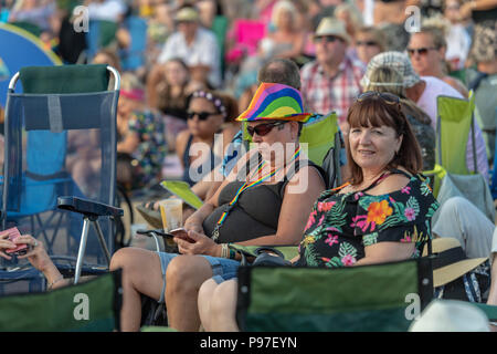 Brentwood, Essex, 15 juillet 2018 Festival de musique 2018 Brentwood de Brentwood Centre avec le groupe pop rock ouverture par le haut et fans de Ian Davidson/Alamy Live News Banque D'Images