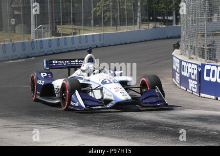 Toronto, Canada. 15 juillet 2018. 3 ToroDay au honda Indy Toronto Ontario Canada. Scott Dixon(9) remporte le Honda Indy après avoir dirigé pendant 49 tours. Simon Pagenaud(22) a terminé 2e et Robert Wickens(6) a terminé 3ème. Crédit : Luc Durda/Alamy Live News Banque D'Images