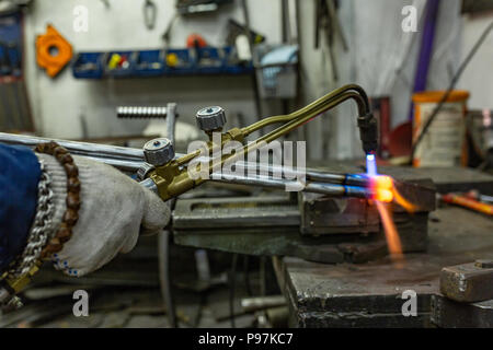 Vérin gaz machine à souder. Autogen. Banque D'Images