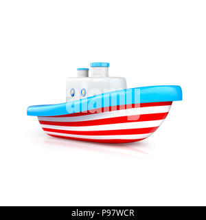 Jouet bateau studio shot. 3d illustration Banque D'Images