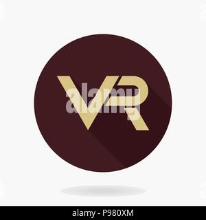 Télévision avec l'icône vecteur Fine Logo VR Illustration de Vecteur