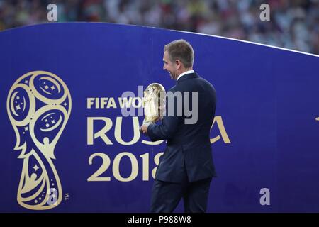 Moscou, Russie. 15 juillet, 2018. firo : 15.07.2018, Moscou, Fuvuball, football, Coupe du monde, l'équipe nationale en 2018 en Russie, Ruvuland, 2018 Coupe du Monde en Russie, Ruvuland, Coupe du Monde 2018 La Russie, Russie, final, finale, France - Croatie, 4 : 2, Philipp Lahm avec Coupe du monde, Trophv§e | Conditions de crédit dans le monde entier : dpa/Alamy Live News Banque D'Images