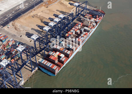 Photographie aérienne du port de Felixstowe Banque D'Images