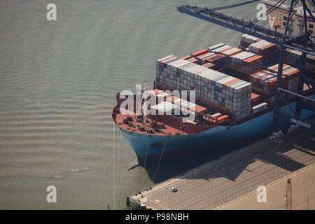 Photographie aérienne du port de Felixstowe Banque D'Images