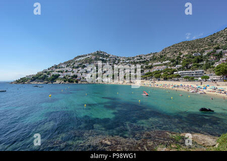 Dans Canyelles roses sur le Cap Creus Costa Brava Espagne Banque D'Images