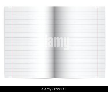 Vector illustration d'une école ouverte avec ordinateur portable papier ligné - de l'ombre et de l'espace pour votre texte Illustration de Vecteur