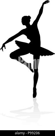 Ballet Dancer Dancing Silhouette Illustration de Vecteur