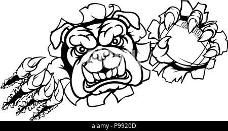 Sports Football Américain Bulldog Mascot Illustration de Vecteur