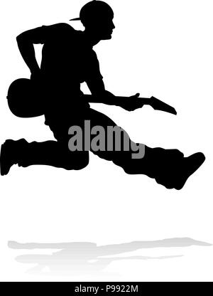 Silhouette guitariste musicien Illustration de Vecteur