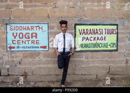 L'Inde, Varanasi, portrait Banque D'Images