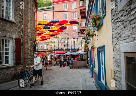 Vieux Québec basse-ville, rue piétonne Banque D'Images