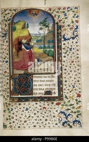 Le roi David en prière (Livre d'heures). Le musée : Huntington, en Californie. Banque D'Images