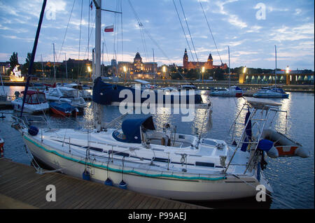 Marina de Szczecin sur Lasztownia Island et Waly West, Promenade à Szczecin, Pologne. 15 juin 2018 © Wojciech Strozyk / Alamy Stock Photo Banque D'Images