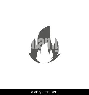 L'icône de l'incendie. Télévision pictogramme noir. Illustration symbole. Illustration de Vecteur
