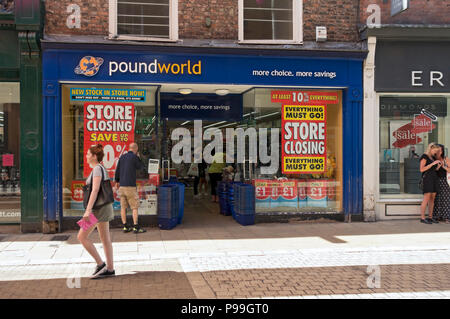 Fermeture de l'extérieur du magasin Poundworld Pound Pound Pound Pound Pound Pound Pound fermeture de York North Yorkshire Angleterre Royaume-Uni Royaume-Uni Grande-Bretagne Banque D'Images