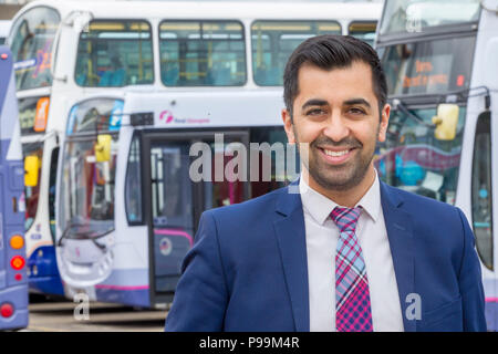 Humza Yousaf à la gare routière Buchanan Street Banque D'Images