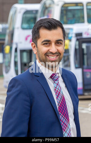 Humza Yousaf à la gare routière Buchanan Street Banque D'Images