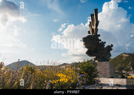 Monument à Sava Kovačević et partisans yougoslaves à Grahovo, Monténégro Banque D'Images