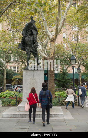 Doughboy statue d'Abingdon Square Park, New York City Banque D'Images