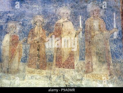 Filles de Iaroslav le Sage (Anne de Kiev - à gauche). Musée : Cathédrale Sainte-Sophie, Kiev. Banque D'Images