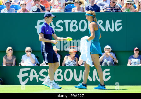 Petra Kvitova (CZE) à l'affiche à l'International Nature Valley, Eastbourne 26 Juin 2018 Banque D'Images