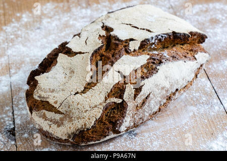 En bonne santé artisan traditionnel bio levain de seigle concassé Banque D'Images