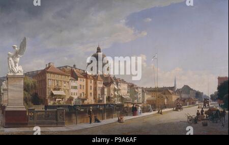 Vue arrière des maisons à Schloßfreiheit. Musée Staatliche Museen, Berlin :. Banque D'Images