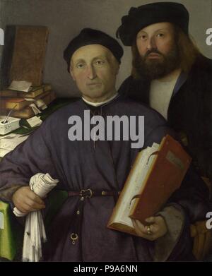 Le médecin Giovanni Agostino della Torre et son fils, Nicolas. Musée : National Gallery, Londres. Banque D'Images