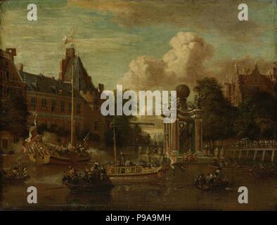 L'arrivée de l'ambassade de la Moscovie à Amsterdam le août 1697. Musée : Rijksmuseum, Amsterdam. Banque D'Images