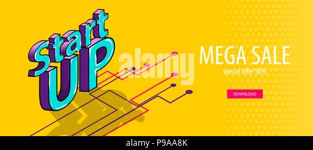 Bannière isométrique télévision d'affaires d'arrière-plan du site Illustration de Vecteur