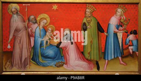 Adoration des Mages avec Saint Antoine Abbé. Musée : J. Paul Getty Museum, Los Angeles. Banque D'Images