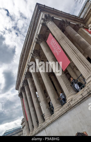 Londres, ANGLETERRE - 16 juin 2016 : La National Gallery à Trafalgar Square, Londres, Angleterre, Royaume-Uni Banque D'Images