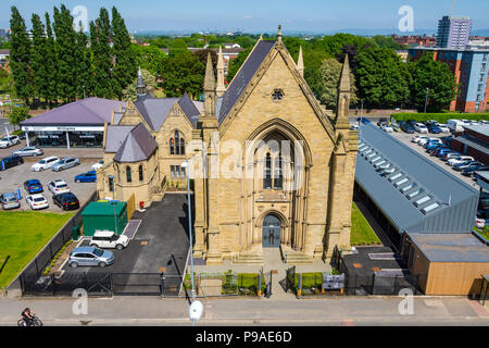 Upper Brook Street Chapel, par Sir Charles Barry, construit 1837, maintenant converti en appartements. Upper Brook Street, Manchester, Angleterre, RU Banque D'Images